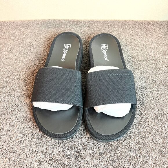 Spenco Womens Black Wide Band Sunset Comfort Flats Sandals Shoes Size 8 - Picture 2 of 11